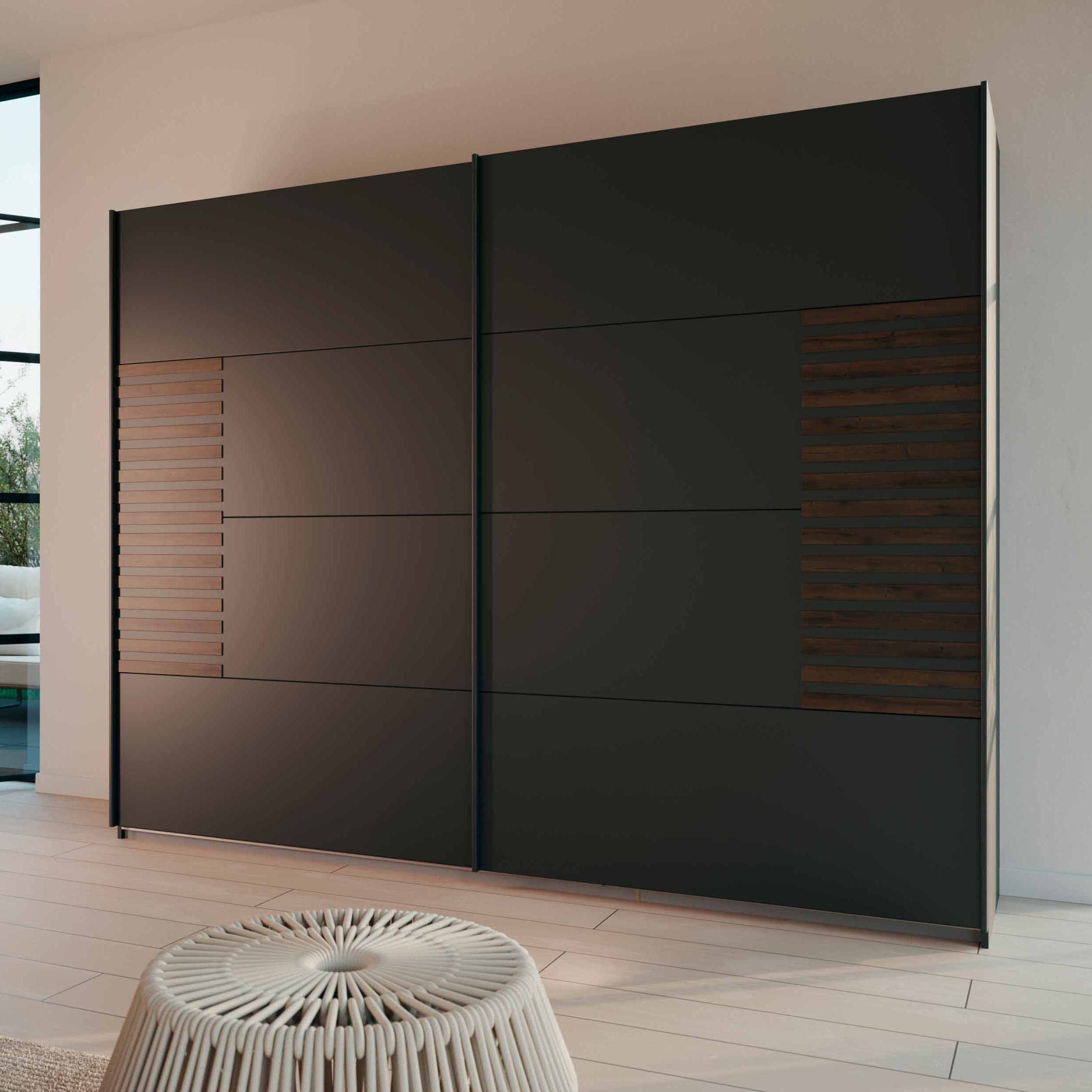 Oakwood Rauch Barea Sliding Door Wardrobe Metallic Grey