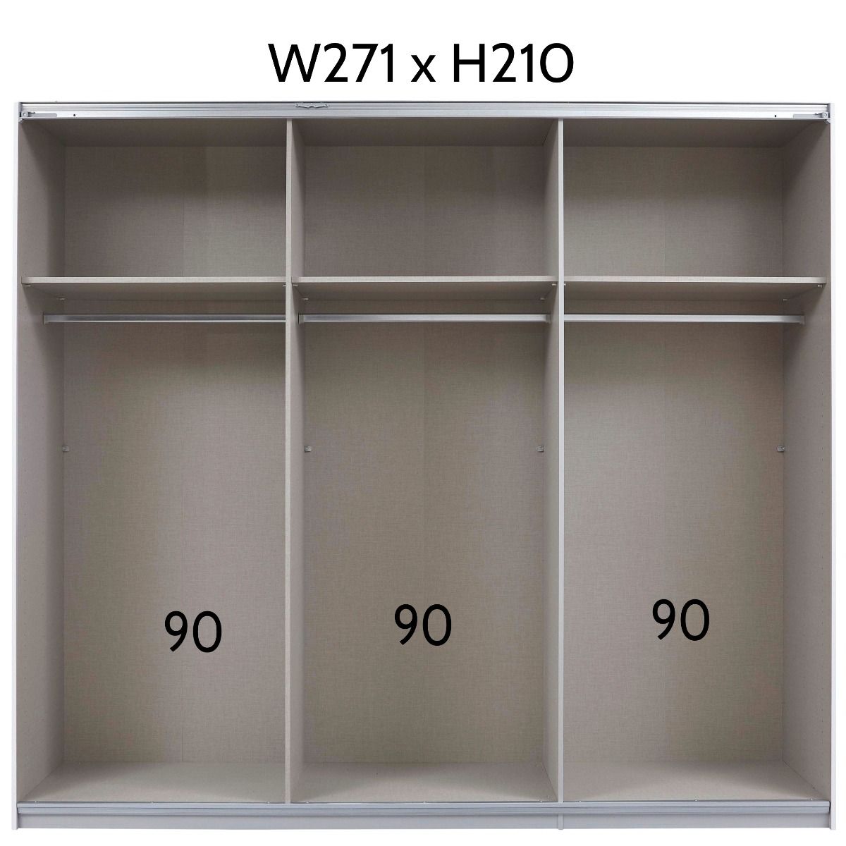 Oakwood Rauch Kulmbach Glass & Mirror 3 Sliding Door Wardrobe