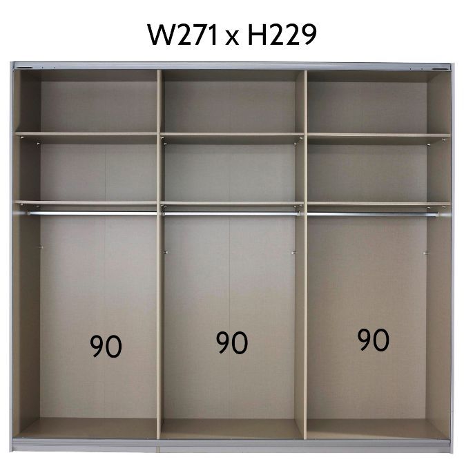 Oakwood Rauch Quadra Glass Blackberry Sliding Door Wardrobe