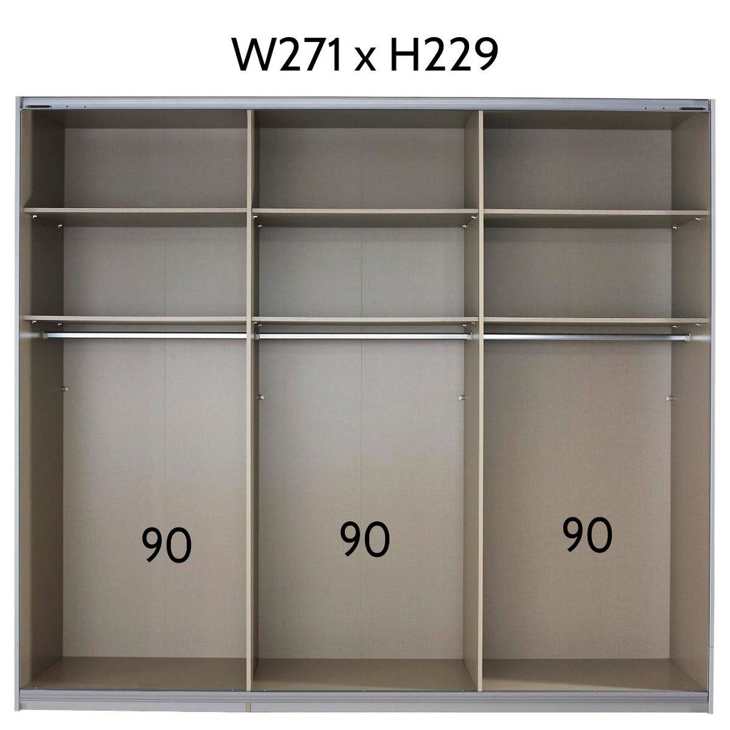 Oakwood Rauch Kulmbach Alpine White 3 Sliding Door Wardrobe 203CM Wide