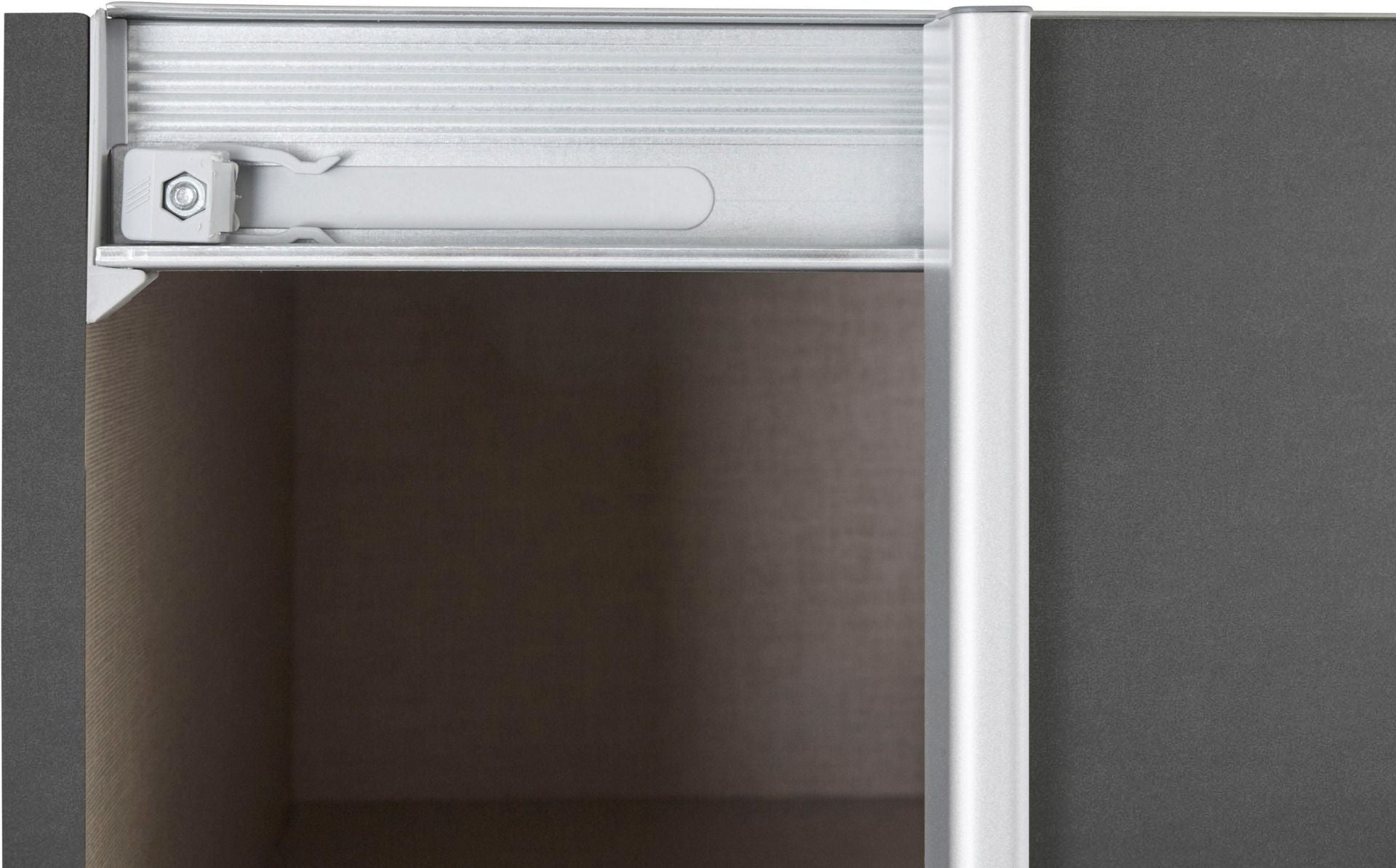 Oakwood Rauch Quadra 3 Sliding Door Wardrobe With Metallic Grey and Mirror Front 315CM