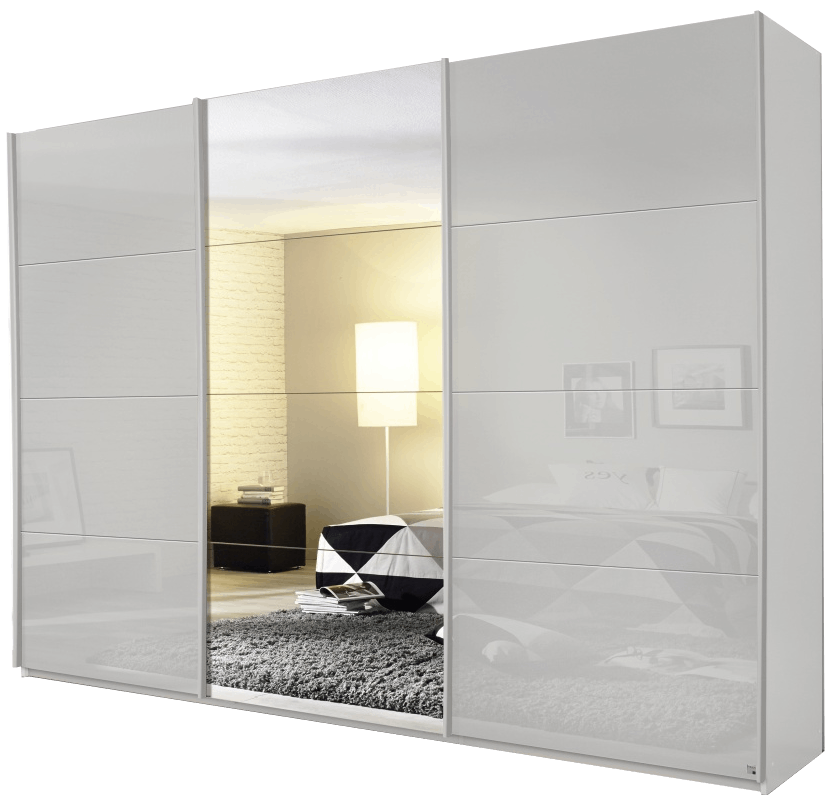 Oakwood Rauch Kulmbach Glass and Mirror Front 3 Sliding Door Wardrobe