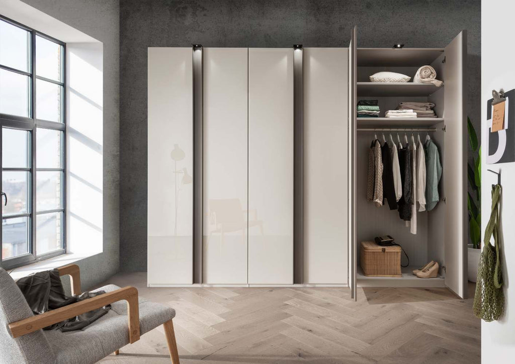 Oakwood Wiemann Lagos Champagne Glass Front Hinged Door Wardrobe