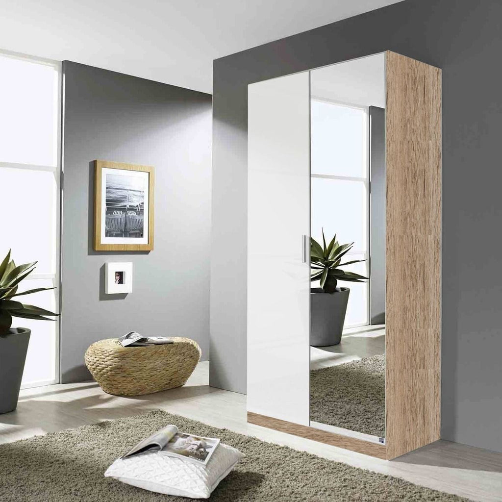 Oakwood Rauch Stuttgart Artisan Oak 2 Hinged Door Wardrobe With Mirror