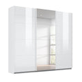 Oakwood Rauch Kulmbach White High Gloss & Mirror 3 Sliding Door Wardrobe 203CM Wide