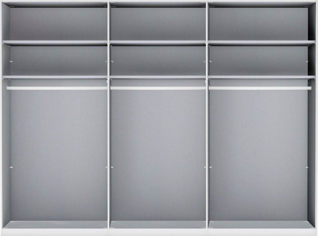 Oakwood Wiemann Quito Champagne and Champagne Glass With Mirror 6 Door Wardrobe - 300CM