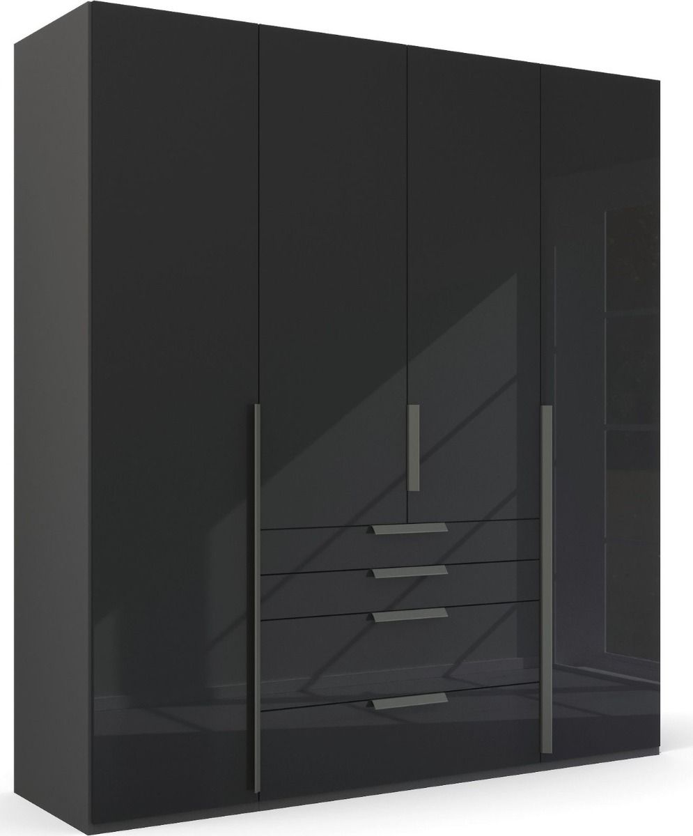 Oakwood Rauch Purisma Graphite 4 Door Hinged  Combi Wardrobe