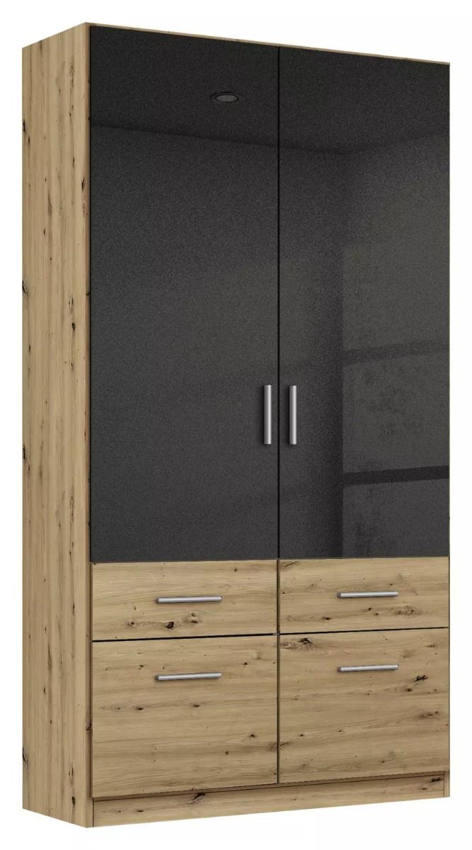 Oakwood Rauch Celle Extra 2 Doors 4 Drawers High Gloss Hinged Wardrobe