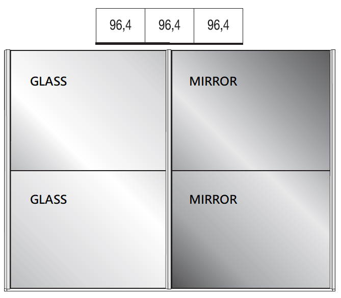 Oakwood Wiemann Berlin Pebble Grey Glass & Mirror Front Sliding Door Wardrobe