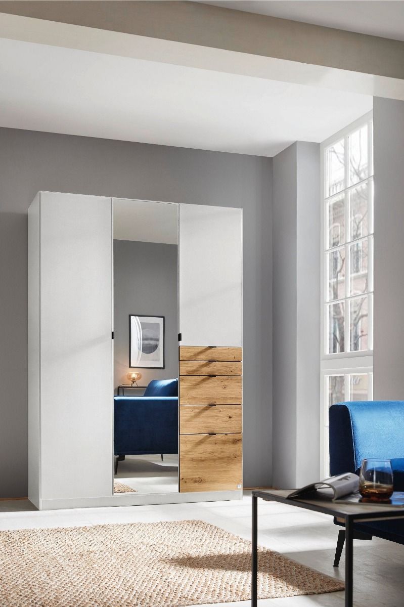 Oakwood Rauch Ontario Alpine White 3 Door Combi Hinged Wardrobe