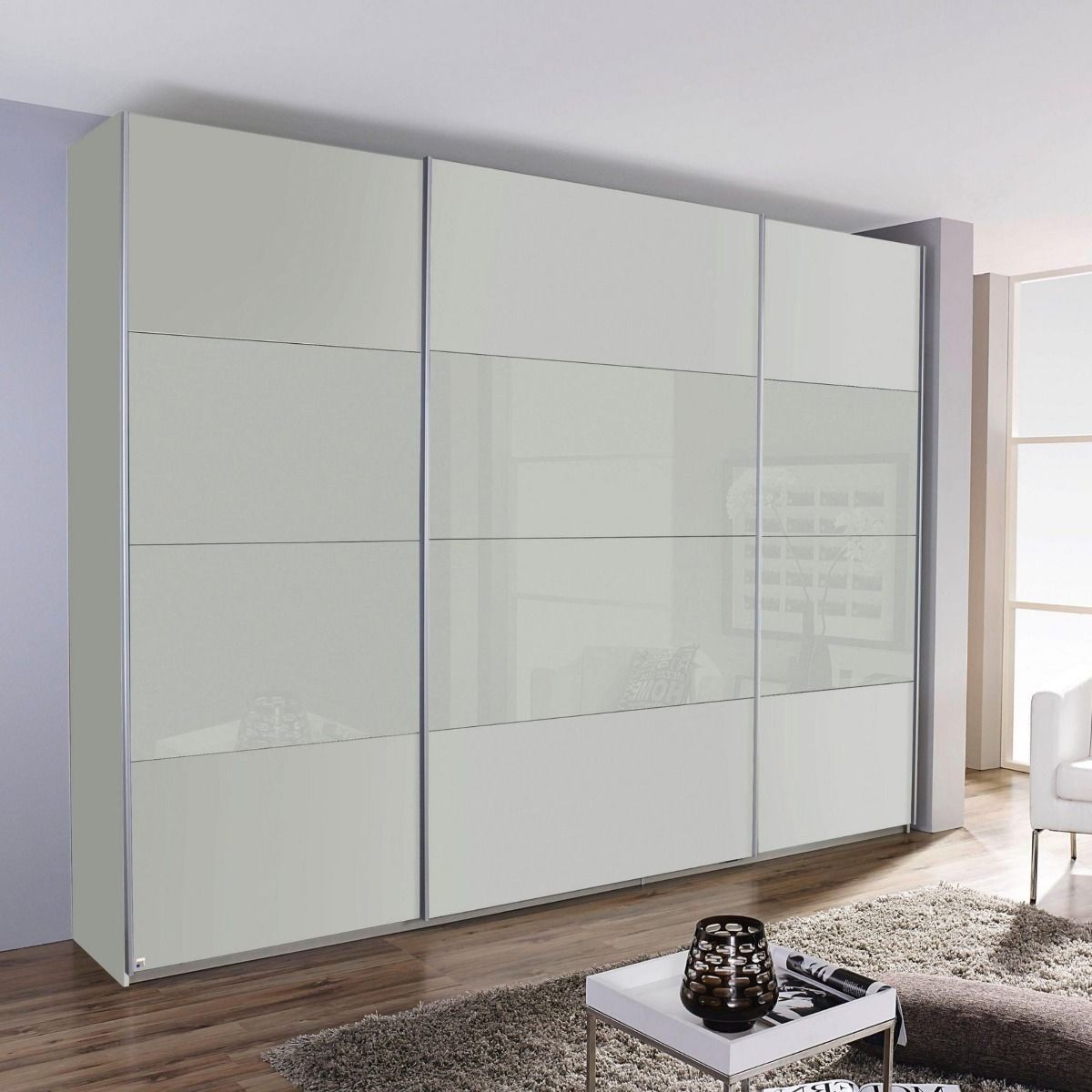 Oakwood Rauch Quadra Silk Grey 315CM Wide 3 Sliding Door Wardrobe
