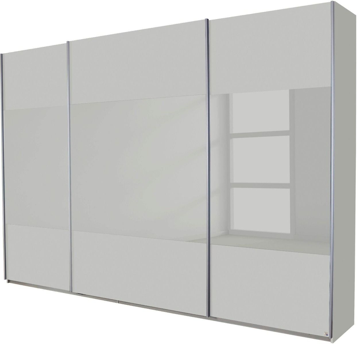 Oakwood Rauch Quadra Silk Grey 315CM Wide 3 Sliding Door Wardrobe