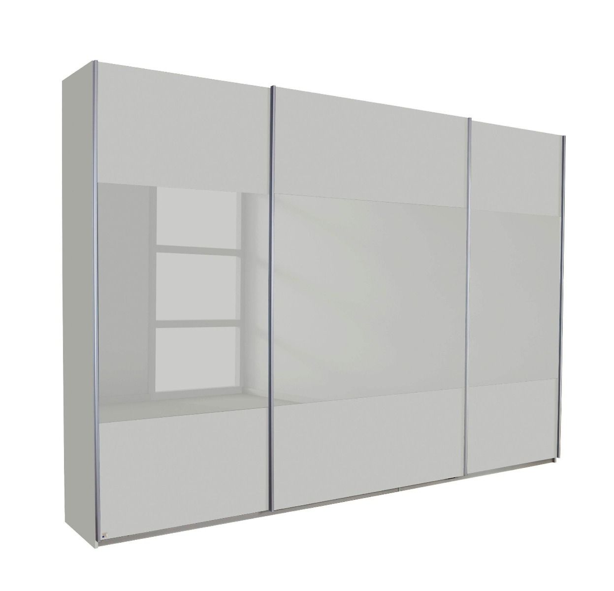 Oakwood Rauch Quadra Silk Grey 315CM Wide 3 Sliding Door Wardrobe