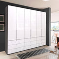 Oakwood Wiemann Loft White Glass Front 300CM Bi-Folding Doors 9 Drawer Wardrobe