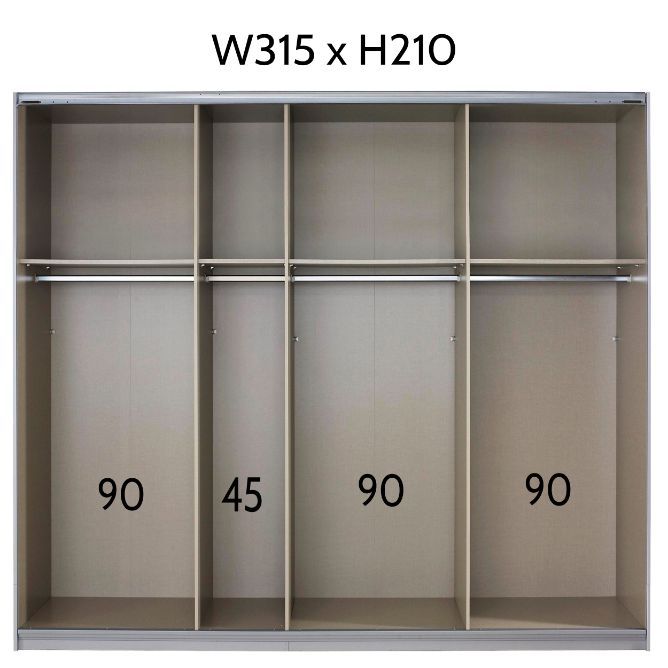 Oakwood Rauch Quadra Full Mirrored 3 Sliding Door Wardrobe