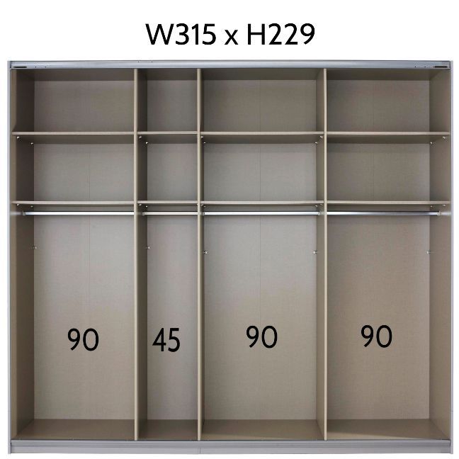 Oakwood Rauch Quadra Full Mirrored 3 Sliding Door Wardrobe