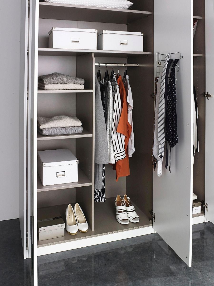 Oakwood Rauch Montclar 5 Door Hinged High Gloss White Wardrobe with Premium Interior