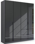Oakwood Rauch Basalt Glass Modern Quadra Spin 4 Door Combi 181CM Wardrobe