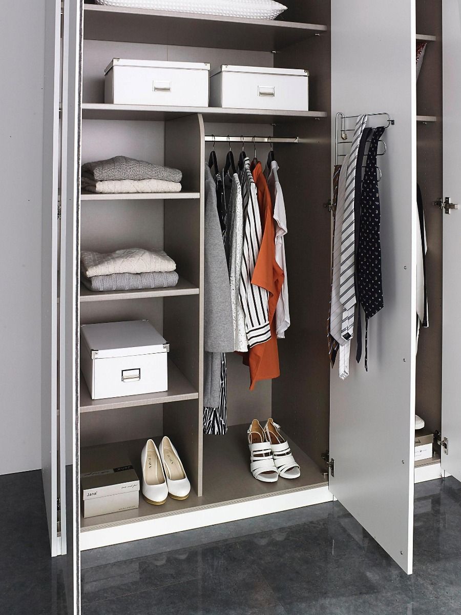 Oakwood Rauch Montclar 6 Door Hinged Combi High Gloss White Wardrobe with Premium Interior