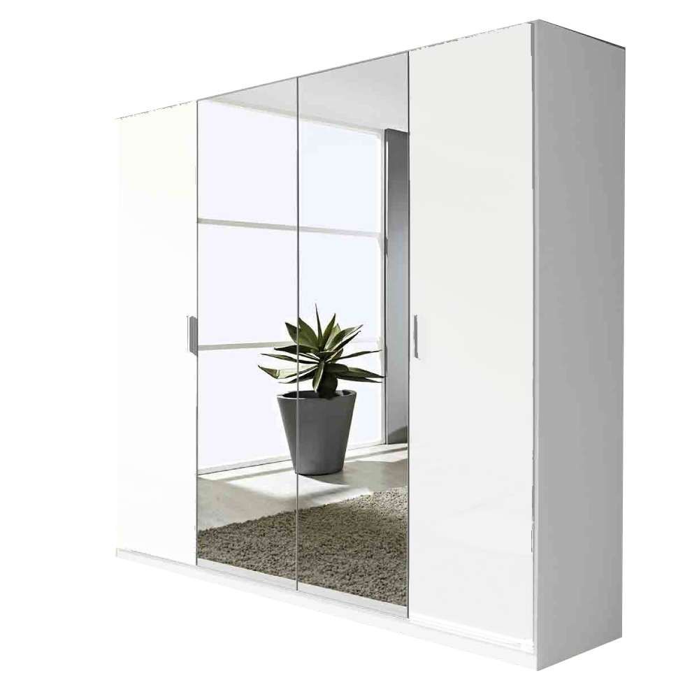 Oakwood Rauch Stuttgart High Gloss White 4 Hinged Door Wardrobe With Premium Interior W181 x H210CM