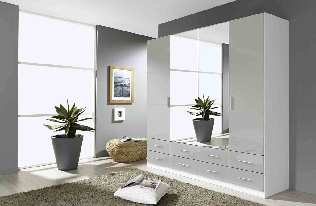 Oakwood Rauch Stuttgart 4 Door Combi Wardrobe With Bottom Drawers W181 x H210CM
