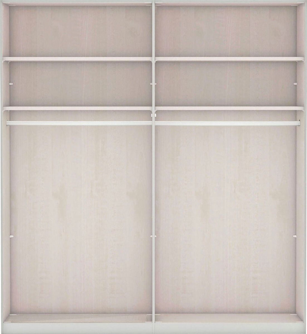 Oakwood Wiemann Dakar Dark Rustic Oak & Mirrored 4-Door Hinged  Wardrobe