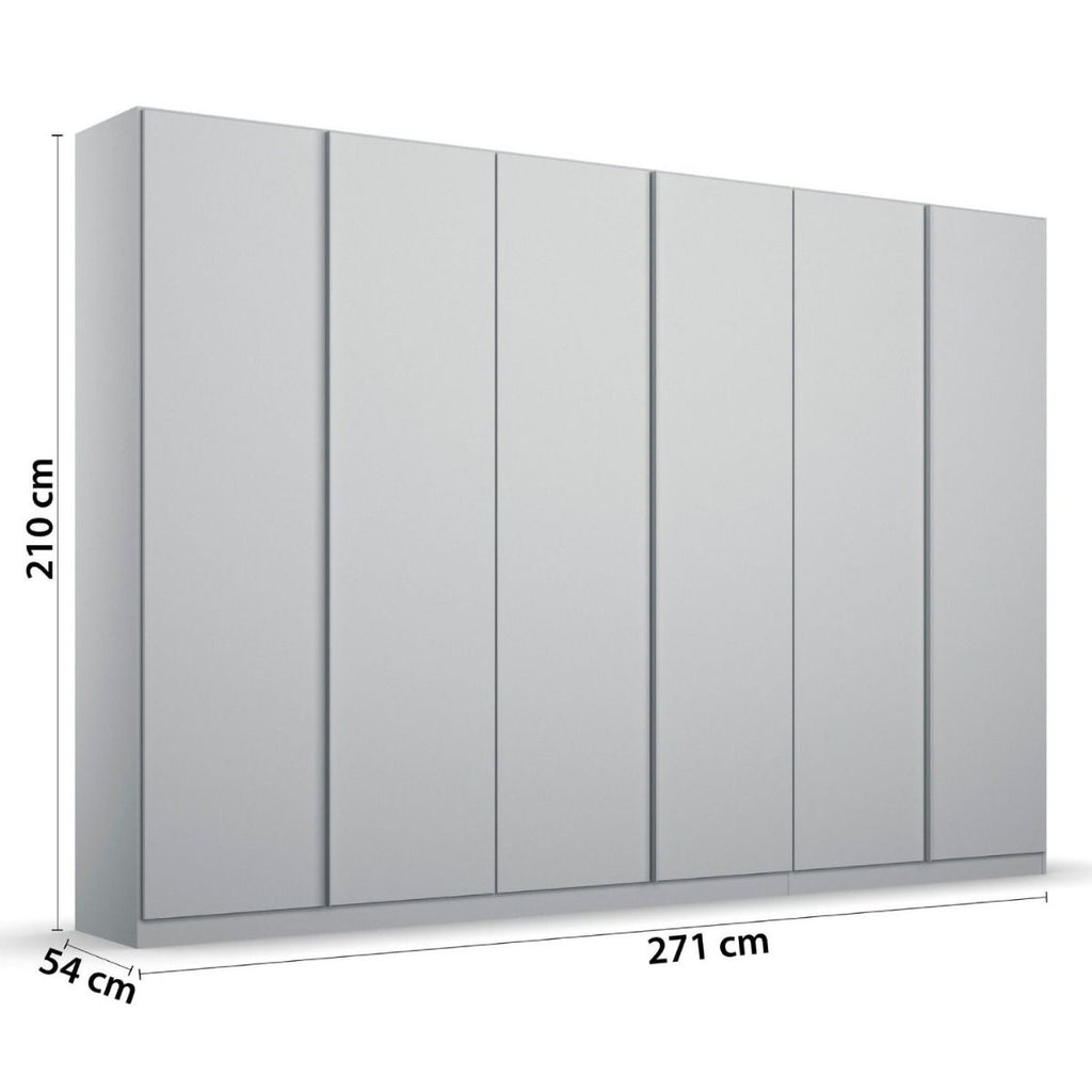 Oakwood Rauch Monostar Silk Grey 6 Door Hinged Wardrobe W271CM