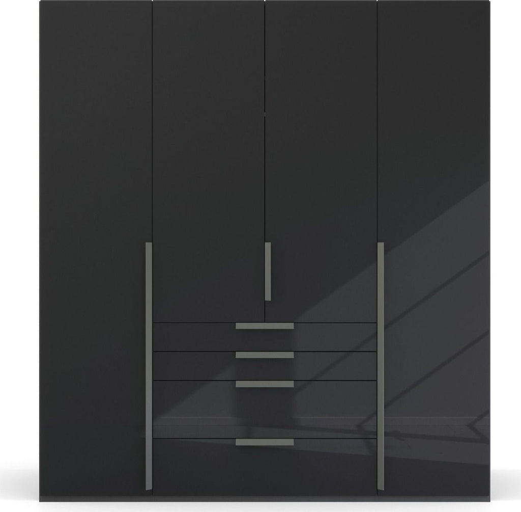 Oakwood Rauch Purisma Graphite 4 Door Hinged  Combi Wardrobe