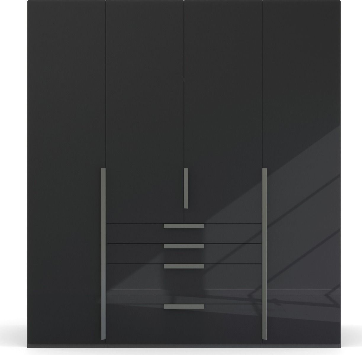 Oakwood Rauch Purisma Graphite 4 Door Hinged  Combi Wardrobe