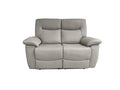 Oakwood Lucie 2 Seater Pearl Grey Leather Power Recliner Sofa