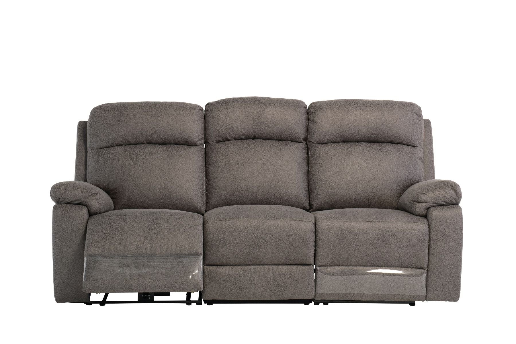 Oakwood Barrow Soft Touch Grey fabric 3 Seater Electric Recliner Sofa