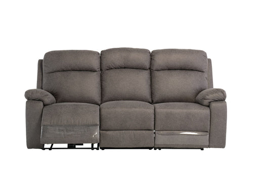 Oakwood Barrow Soft Touch Grey fabric 3 Seater Electric Recliner Sofa