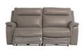 Oakwood Ancona Grey Leather Electric Recliner Sofa
