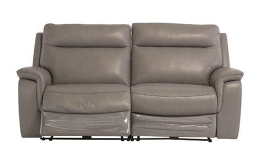 Oakwood Ancona Grey Leather Electric Recliner Sofa