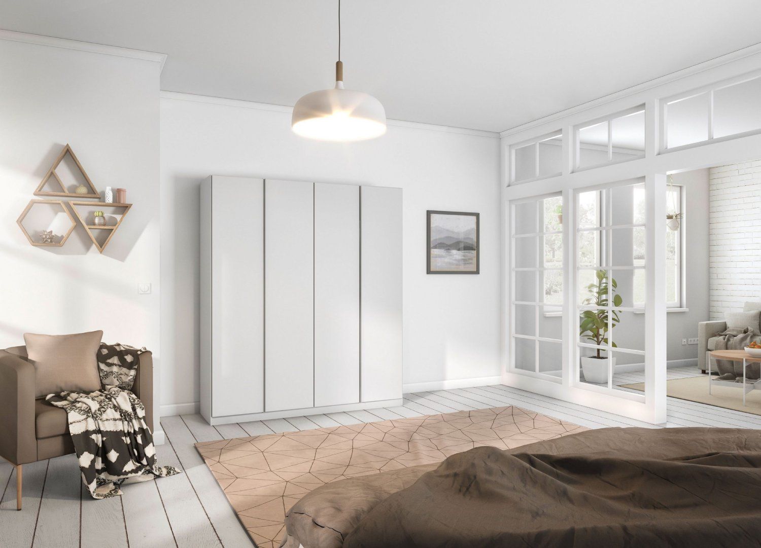 Oakwood Rauch Monostar Alpine White 4 Door Hinged Wardrobe W181CM