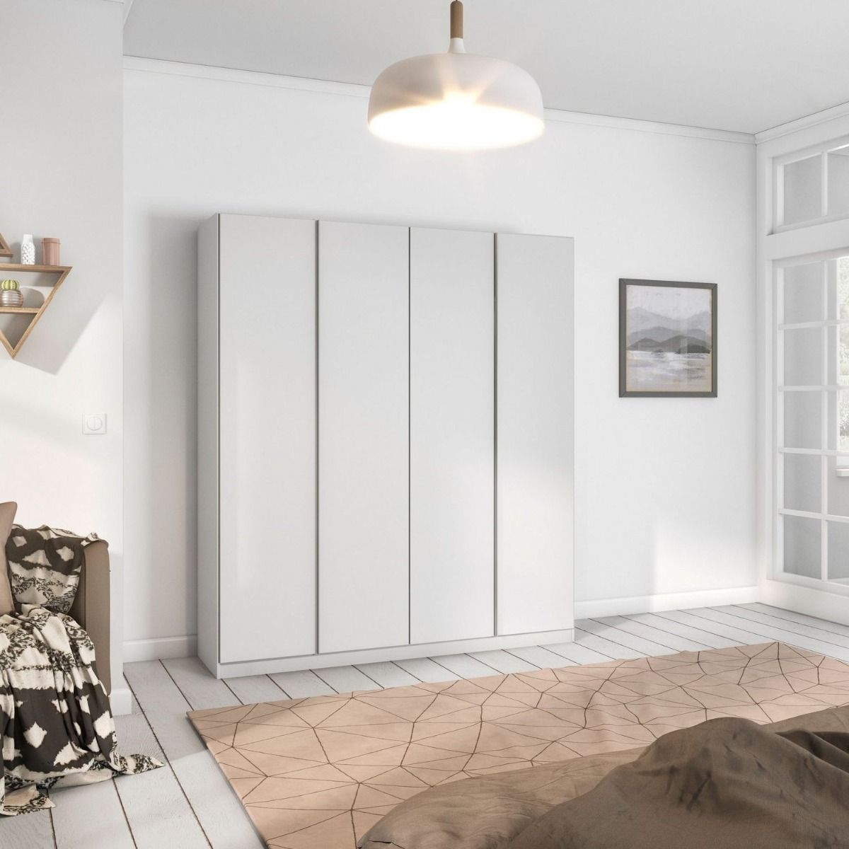 Oakwood Rauch Monostar Alpine White 4 Door Hinged Wardrobe W181CM