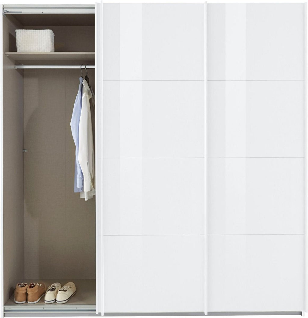 Oakwood Rauch Kulmbach White High Gloss 3 Sliding Door Wardrobe 203CM Wide