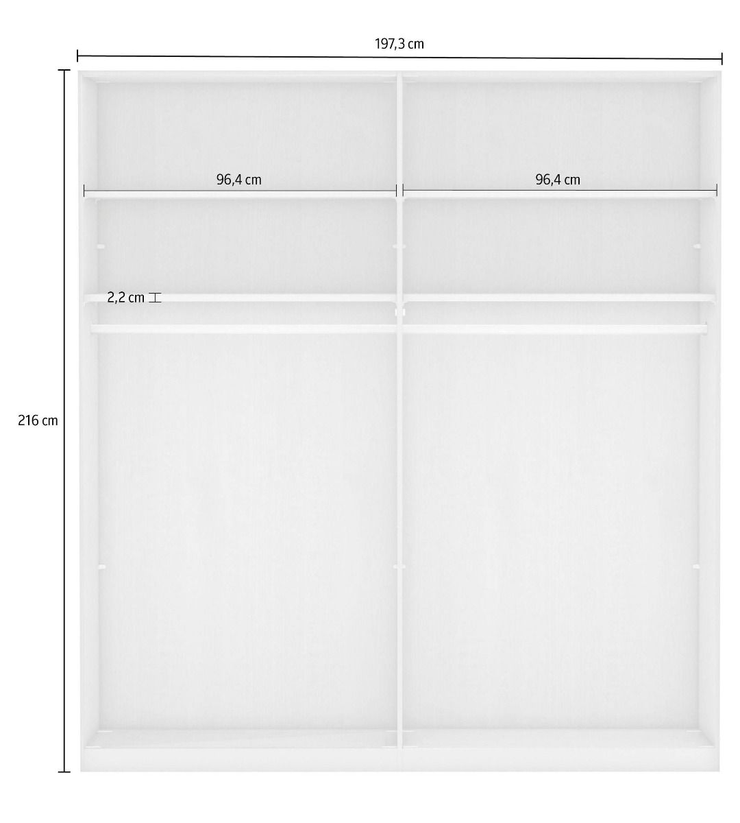Oakwood Wiemann Berlin Pebble Grey Glass & Mirror Front Hinged Door Wardrobe