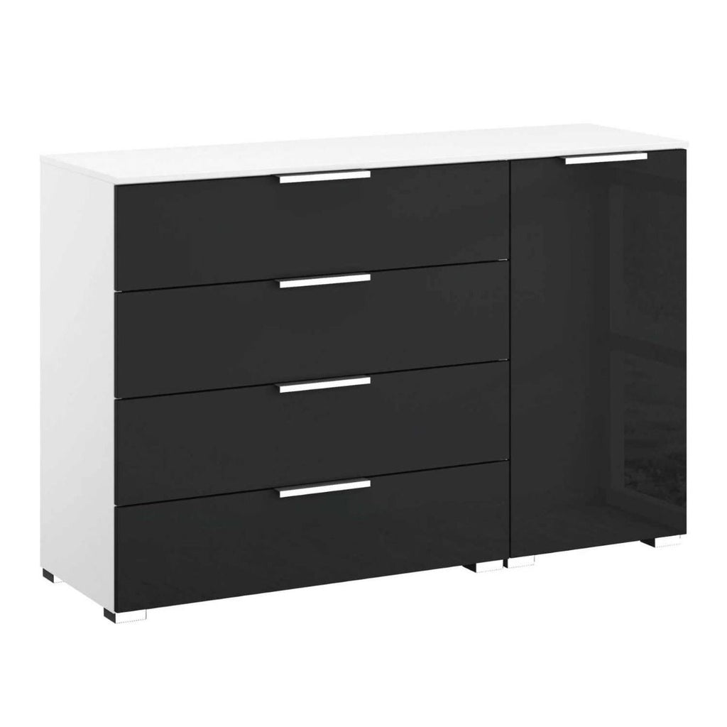 Oakwood Rauch Fontana Glass 1 Door 4 Drawer Wide Chest Choice of Colours