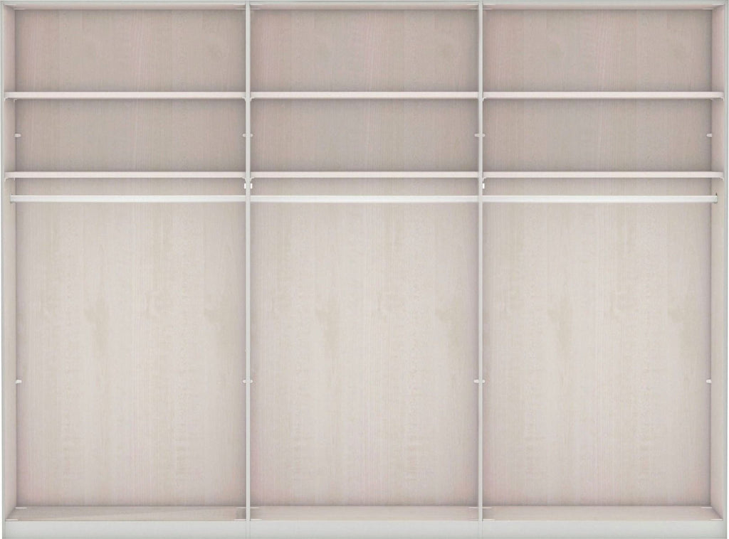Oakwood Wiemann Miami Plus Black 3 Door Sliding Wardrobe With Mirror 217cm Tall