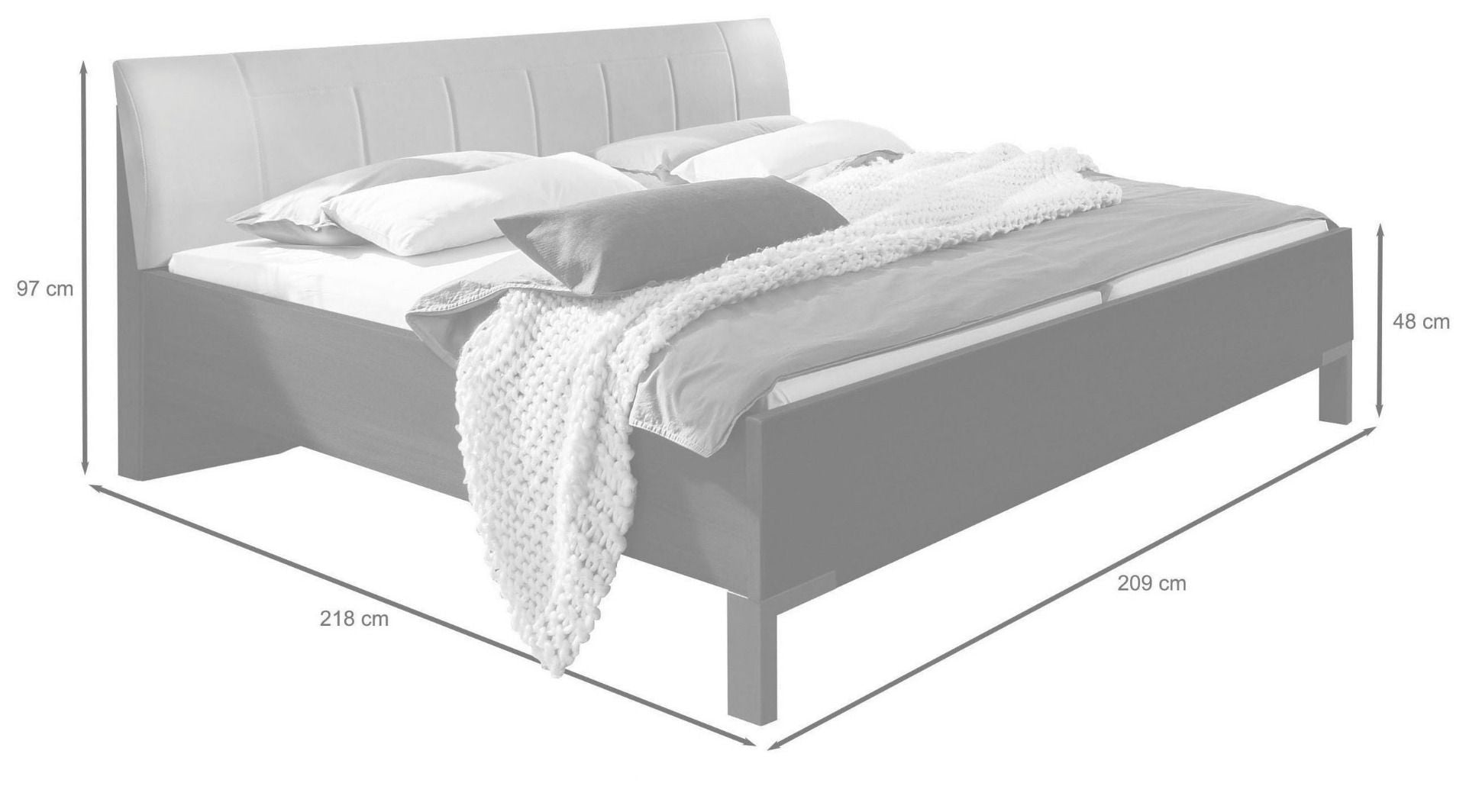 Oakwood Wiemann quito Bianco Oak And Champagne Faux Leather Bed