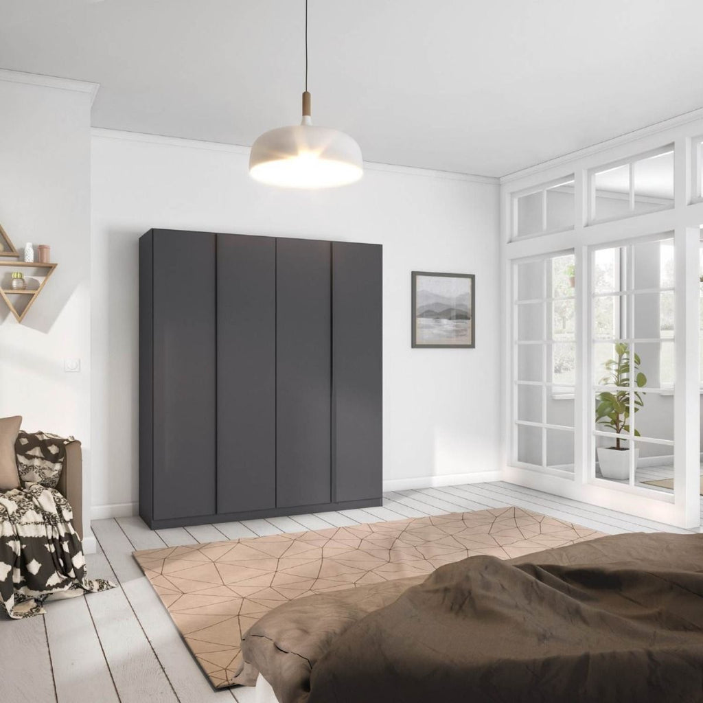 Oakwood Rauch Monostar Metallic Grey 4 Door Hinged Wardrobe W181CM