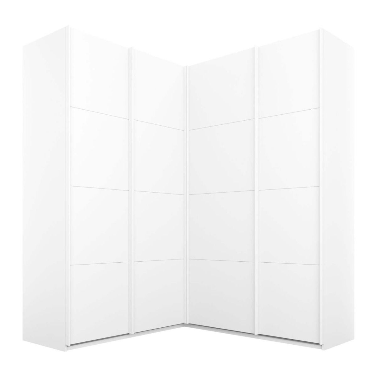 Oakwood Rauch Luma 181cm 4 Door Corner Sliding Wardrobe with 4 Decor Doors
