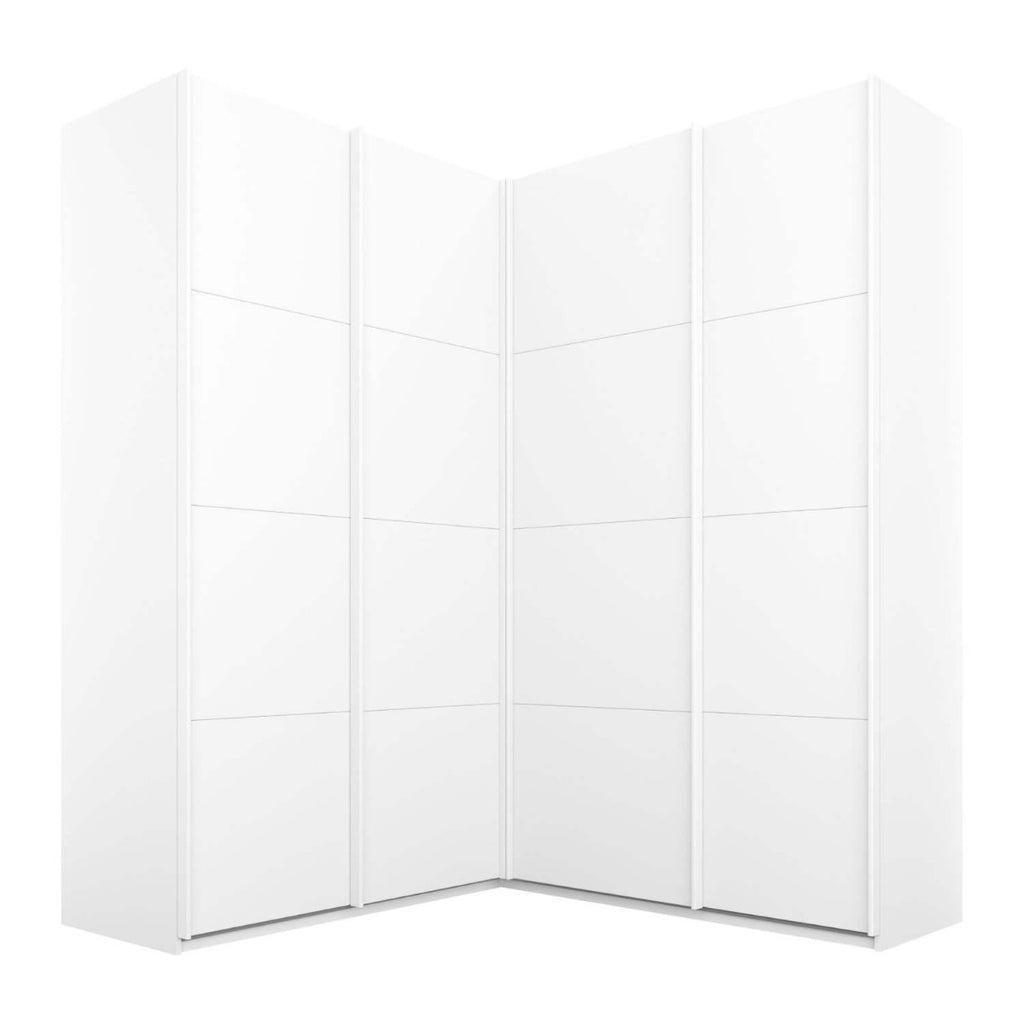 Oakwood Rauch Luma 181cm 4 Door Corner Sliding Wardrobe with 4 Decor Doors