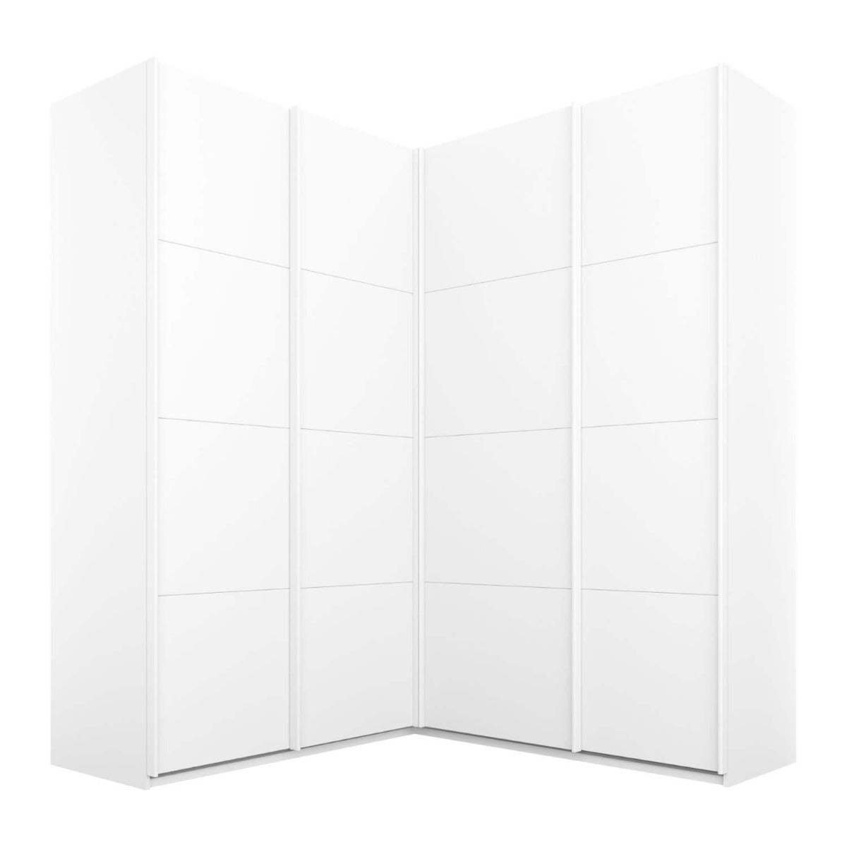 Oakwood Rauch Luma 181cm 4 Door Corner Sliding Wardrobe with 4 Decor Doors