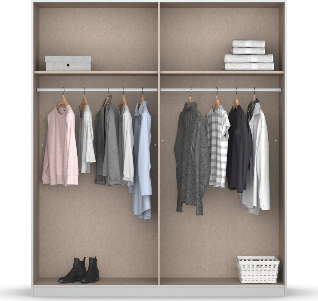Oakwood Rauch Lamella Metallic Grey And Artisan Oak Hinged Door Wardrobe