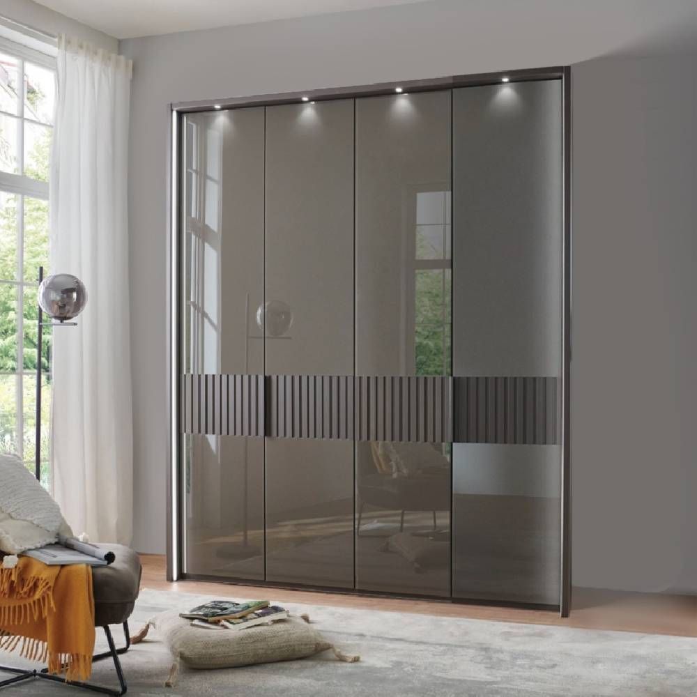 Oakwood Wiemann Ventura  4 Hinged Doors Wardrobe In Havana Glass