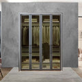Oakwood Wiemann Split 4 Door Transparent Glass Wardrobe