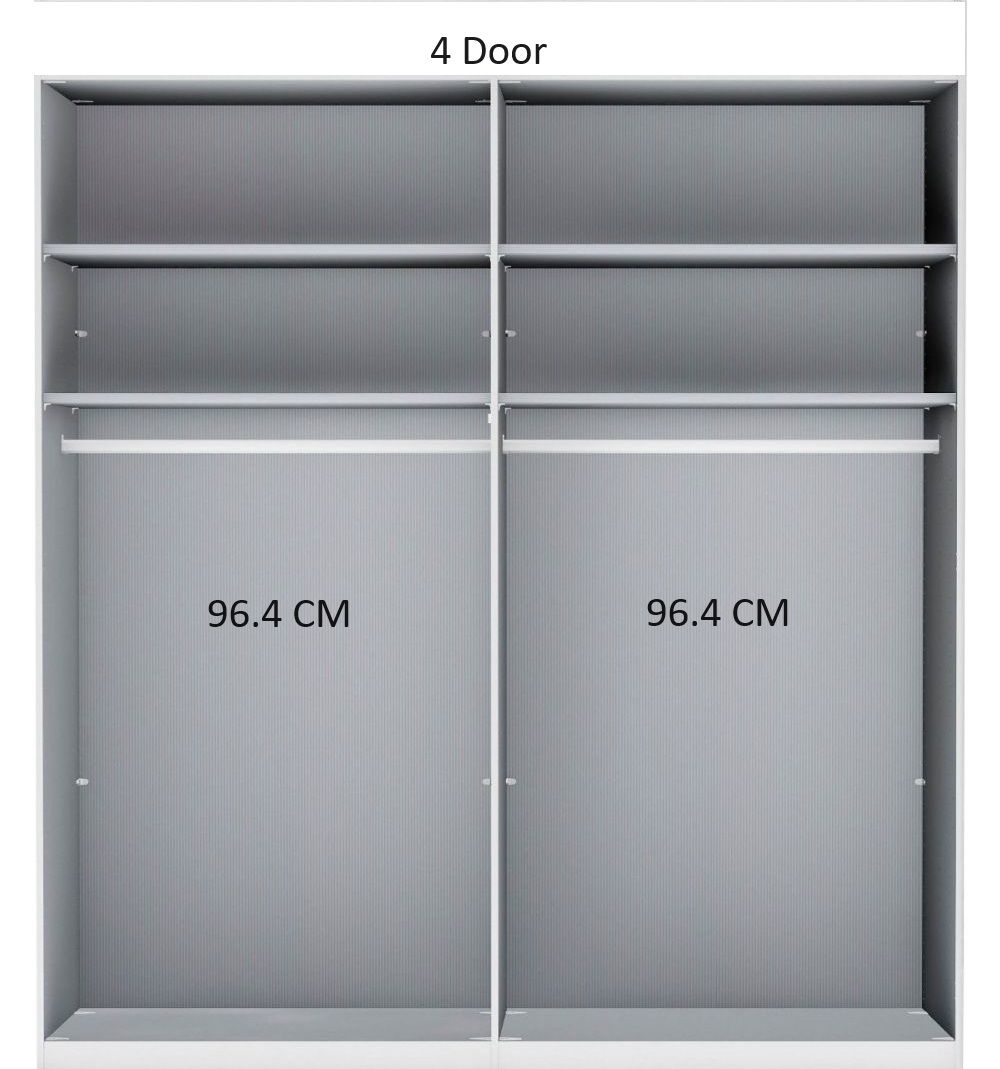 Oakwood Wiemann Split 6 Door Transparent Glass Wardrobe
