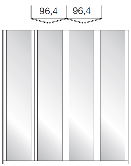 Oakwood Wiemann Berlin Pebble Grey Glass & Mirror Front Hinged Door Wardrobe
